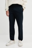 BOSS pantaloni culoarea bleumarin, cu fason chinos, 50543570
