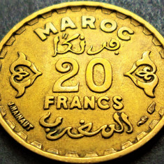 Moneda istorica 20 FRANCI - MAROC, anul 1952 * cod 3206 = excelenta