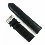 Curea de ceas Neagra din piele naturala cu imprimeu crocodil - 22mm 24mm - WZ3393