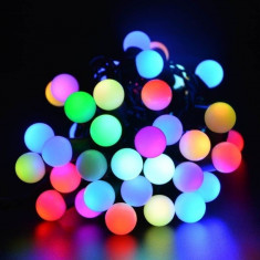 Ghirlanda alba LED, 30 globuri lumina multicolora, 14.5 m, exterior/interior foto