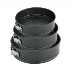 Set 3 Tavi pentru Copt, Forma Rotunda, 24/26/28 cm, Tavi cu Baza Detasabila, Tavi de Copt, Tavi pentru Copt, Set Tavi de Copt, Tava Forma Rotunda, Tav