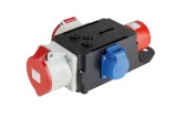 Distribuitor de curent trifazic MIXO CEE maxim 7kW intrare 5 poli 32A 400V iesire 5 poli 16A 400V , 5 poli 32A 400V si 1 priza schuko 230V IP44, As Schwabe