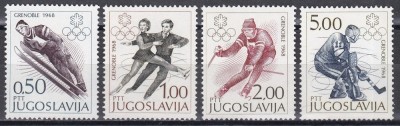 Iugoslavia 1968 - Jocurile Olimpice de iarnă - Grenoble, MNH foto