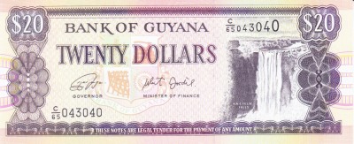 Bancnota Guyana 20 Dolari (2018) - P30g UNC ( vezi descriere ) foto