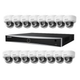 Kit supraveghere profesional IP Hikvision 16 camere 4K IR 30m lumina alba 30m lentila 2.8mm microfon, NVR 16 canale PoE 12MP 160Mbs / 256Mbs SafetyGua