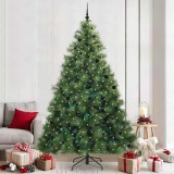 vidaXL Brad de Crăciun artificial cu 300 LED Verde 240 cm PE și PVC 3397810