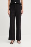 Dkny pantaloni culoarea negru, lat, high waist, UE5PS047