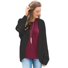 D647-1 Cardigan cu maneci lungi si gaurele