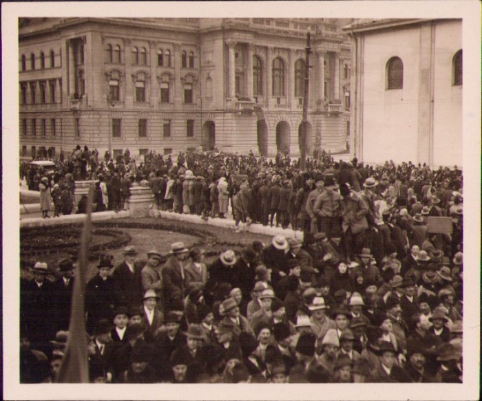 HST P1545 Poză manifestație antirevizionistă Oradea anii 1930