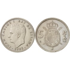 Spania 1983 - 5 pesetas, circulata