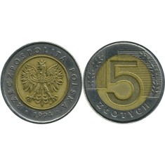 Polonia 1996 - 5 zloty, circulata