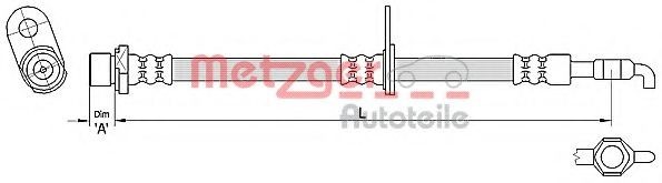 Conducta / cablu frana TOYOTA AVENSIS Combi (T25) (2003 - 2008) METZGER 4110285