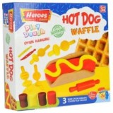 Play-Dough: Heroes HotDog si Waffle set plastilina 11 bucati