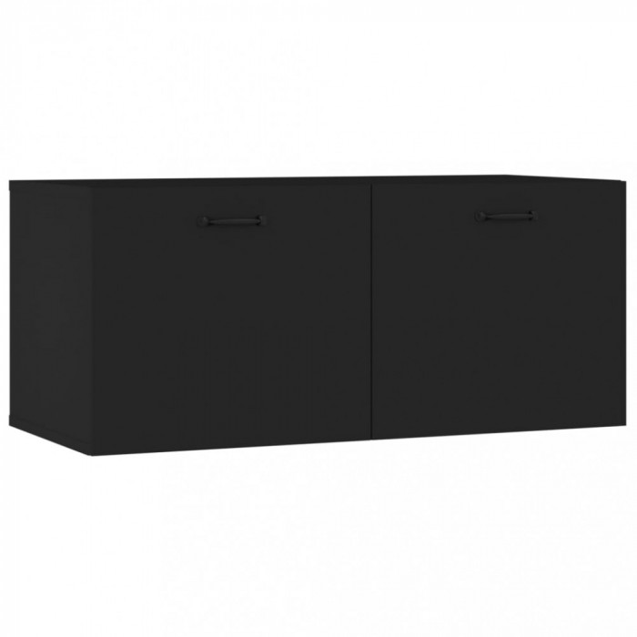 Comodă TV, negru, 80x35x36,5 cm, lemn prelucrat