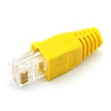 Cumpara ieftin Set 100 bucati manson de protectie pentru mufe internet, RJ 45, galben