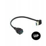 Adaptor cablu prelungitor USB 3.0 Tata-Mama la 90 de grade 20 cm-Tip &Icirc;n sus