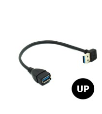 Adaptor cablu prelungitor USB 3.0 Tata-Mama la 90 de grade 20 cm-Tip &Icirc;n sus