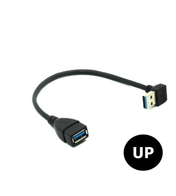 Adaptor cablu prelungitor USB 3.0 Tata-Mama la 90 de grade 20 cm-Tip &amp;Icirc;n sus foto