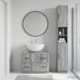 Cumpara ieftin Set de dulapuri pentru baie, 2 piese HOORN Sonoma gri