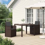 vidaXL Scaune de Dining pentru Grădină 2 pcs Maro și Antracit PP 899994