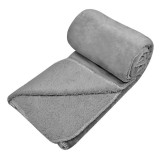 Patura din Imitatie de Blana Catifelata Gri 220x200cm, Oem