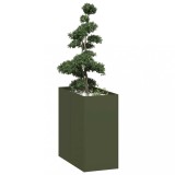 Cumpara ieftin Jardinieră verde măsline 40x80x80 cm oțel