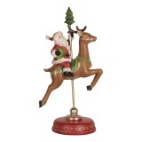 Cumpara ieftin Figurina Mos Craciun si Ren polirasina multicolora 16x11x30 cm