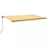 Cumpara ieftin Copertina retractabila manual cu LED, galben si alb, 500x350 cm