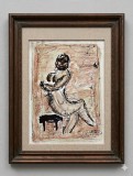 Lucrare / Tablou Nud, M. Guguianu, tehnică mixtă pe hartie, 38 x 28 supraf lucrată, se vinde fara rama, artist roman, arta romaneasca