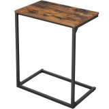 VASAGLE Masa laterala pentru laptop sau servire masa, stil industrial, 55x35x66cm, maro rustic si negru Household NewTrend