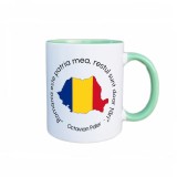 Cana Ceramica Personalizata Romania Verde, 350ml, Model 2, INOVATIX&reg;️ - Cadou Universal