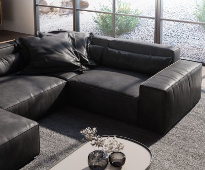 Sistem modular colt Otto forma U 330x230x70 cm fara taburet foto