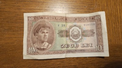 10 lei 1952 seria albastra foto