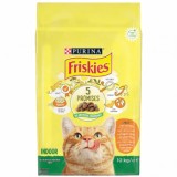 Purin Friskies Indoor 5 Promises, pui si verdeturi de gradina, 10 kg, Purina