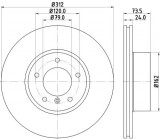 Disc frana BMW Seria 4 Cabriolet (F33, F83) (2013 - 2016) KRIEGER 0950004258
