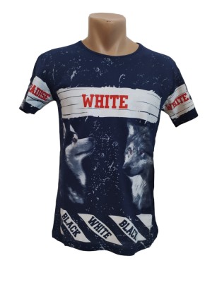 Tricou barbatesc imprimeu lupi - XL foto