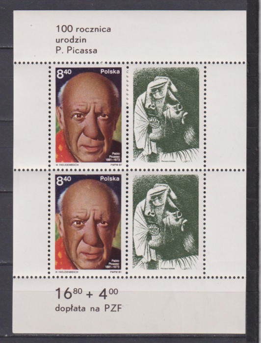POLONIA PABLO PICASSO MI:BLOCK 84 MNH