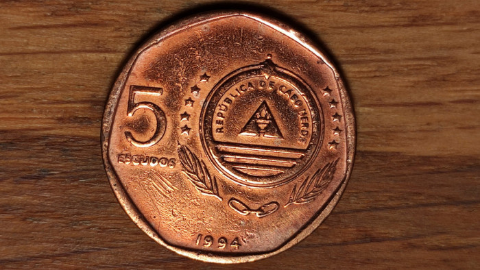 Capul / Cape / Cabo Verde - moneda comemorativa exotica - 5 escudos 1994 -Uligan