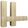 Set de dulapuri TV, 7 piese, stejar sonoma, lemn prelucrat