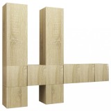 Cumpara ieftin Set de dulapuri TV, 7 piese, stejar sonoma, lemn prelucrat