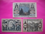 HOPCT BANCNOTA NOTGELD NR 131 ATTERSEE - SET 3 BUC - 10,10 SI 50 HELLER 1920 -AUSTRIA-UNC