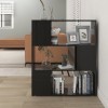 Bibliotecă/Separator cameră, negru extralucios, 80x24x94 cm PAL