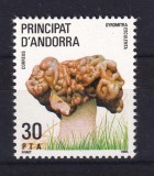 Timbru Andorra Spaniolă 1985 Ciupercă Zburător Gyromitra esculenta 30 Pta Neștampilat - A003