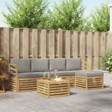 vidaXL Set de canapele de exterior 6 pcs Alb și gri deschis 3391696