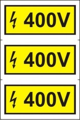 Indicator 400 V (3 etichete pe coala) - Semn Protectia Muncii foto