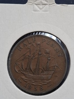 Half penny 1958 foto