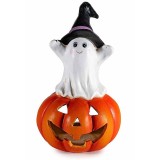 Figurina Halloween Fantoma cu suport lumanare teracota multicolora cm II 9 x 8 x 14 H