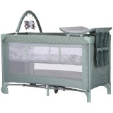 Patut pliabil cu saltea de infasat Chipolino Luna basil