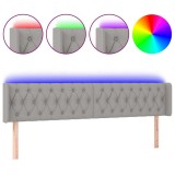 Cumpara ieftin Tablie de pat cu LED, gri deschis, 203x16x78/88 cm, textil