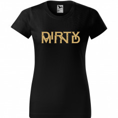 Tricou dama Malfini bumbac negru print "Dirty Mind", marimi XS, S, M, L, XL XXL